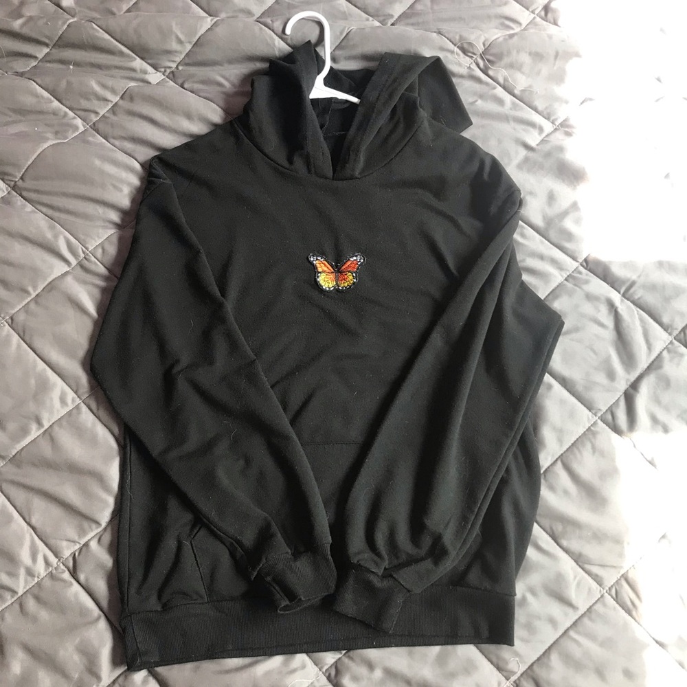 brandy melville black butterfly hoodie